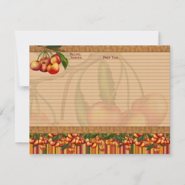 Kirschrezept-Karten Einladung (Vorderseite)