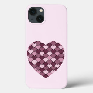 Kirschrosa Quadrat und Diamant Herz Case-Mate iPhone Hülle
