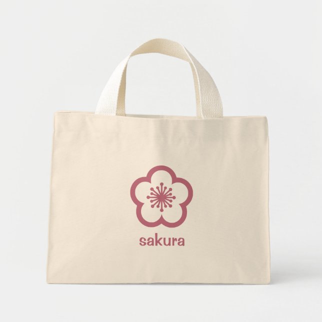 Kirschrosa Sakura-Blüte  Mini Stoffbeutel (Vorne)