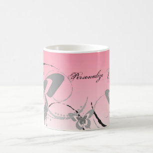 Kirschrosa Schmetterlings-Trio-Kaffee-Tasse Tasse
