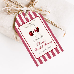 Kirschrot gestreift Danke Geschenkanhänger