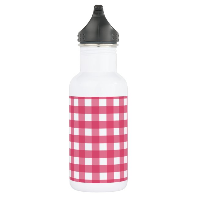 Kirschrot Gingham Edelstahlflasche (Rechts)
