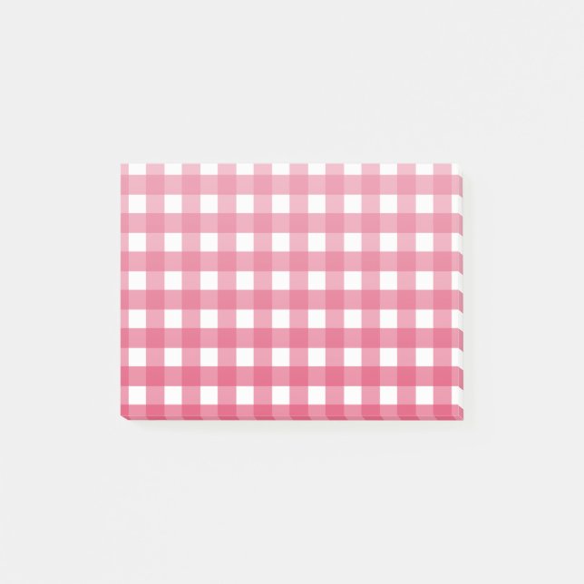 Kirschrot kariert post-it klebezettel (Vorderseite)