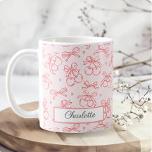 Kirschrot Rosa Schleife Coquette Personalisierter