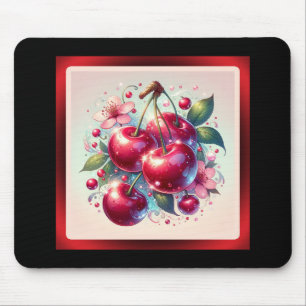 Kirschrot Süße Kirschen Blumen Mädchenhaft Rosa Mousepad