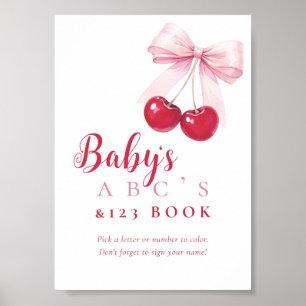 Kirschroter Schleifen-Baby-ABCs-Buch-Schild Poster
