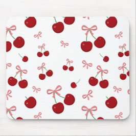Kirschrotes Band Nahtloses Muster Süßes Obst  Mousepad
