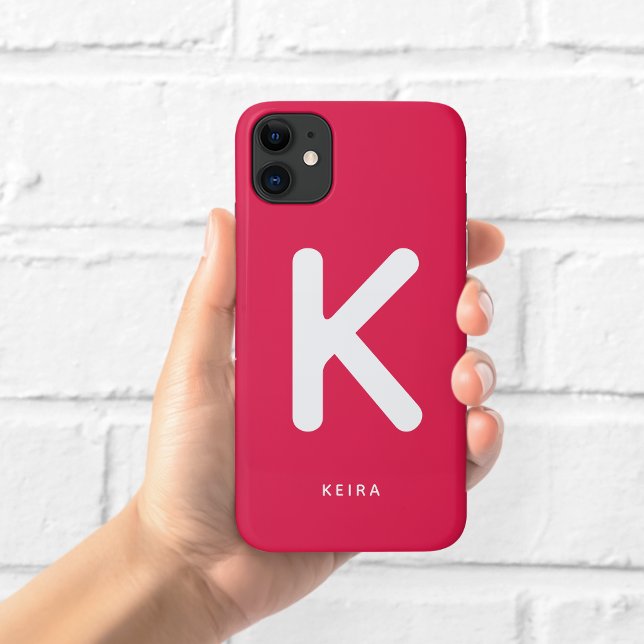 Kirschrotes Monogramm-Handyhülle Case-Mate iPhone Hülle (Von Creator hochgeladen)