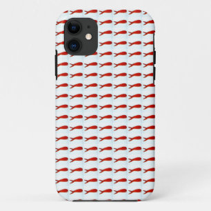 Kirschrotfische auf weißem Muster Case-Mate iPhone Hülle