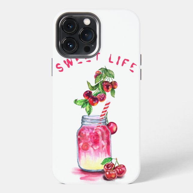 Kirschsaft Cooles Getränk Früchte iPhone Hülle (Rückseite)