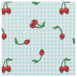 Kirschschädel auf Gingham Stoff