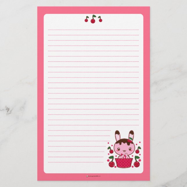 Kirschschokoladen-Trüffel-Häschen Briefpapier (Vorderseite)