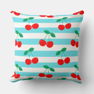 Kirschstreifen-Muster – Retro-Frucht-Geschenk & De Kissen
