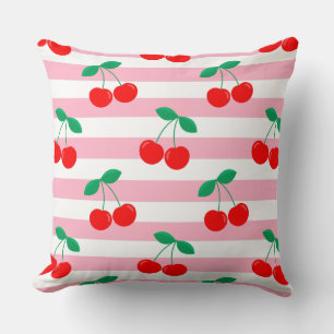 Kirschstreifen-Muster – Retro-Frucht-Geschenk & De Kissen