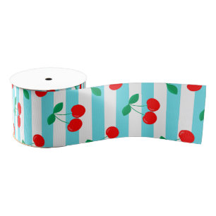 Kirschstreifen-Muster – Retro-Frucht-Geschenk & De Ripsband