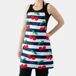 Kirschstreifen-Muster – Retro-Frucht-Geschenk & De Schürze