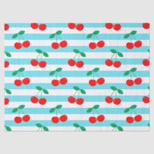 Kirschstreifen-Muster – Retro-Frucht-Geschenk & De Seidenpapier