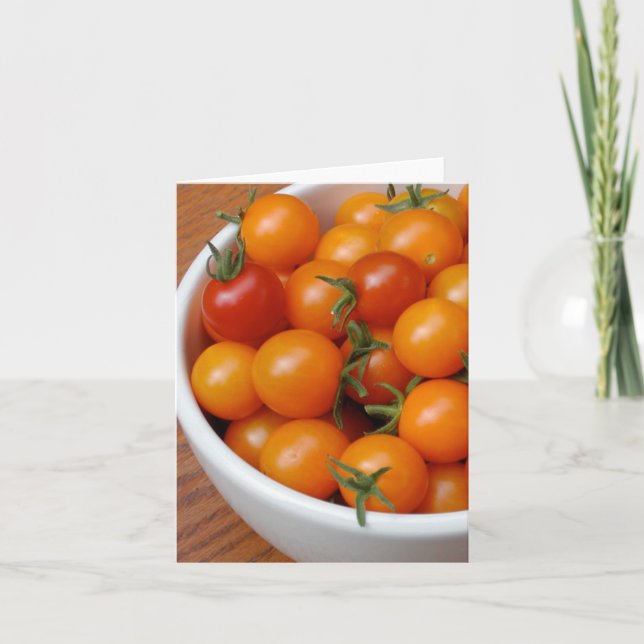Kirschtomate-Fotografiegrußkarten Karte (Vorderseite)