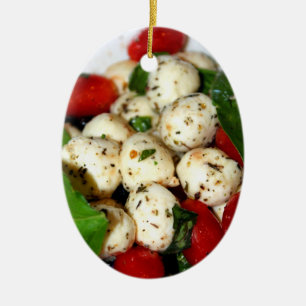 Kirschtomate und Mozzarella-Salat Keramik Ornament