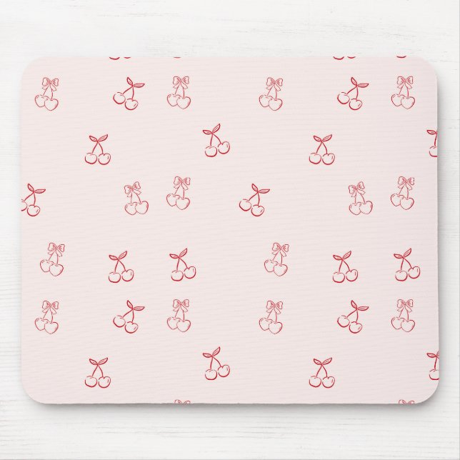Kirschumriss Minimalismus Mousepad (Vorne)