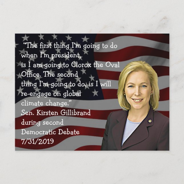 Kirsten Gillibrand zitieren aus der Debatte der De Postkarte (Vorderseite)
