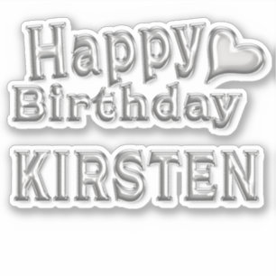 Kirsten Happy Birthday silver Aufkleber Sticker