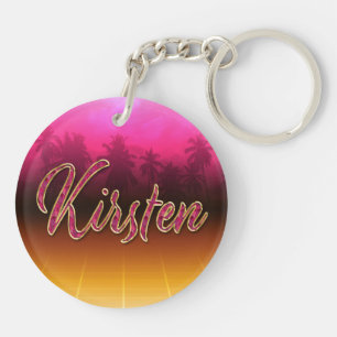 Kirsten Vorname Name golden pink Schlüsselanhänger