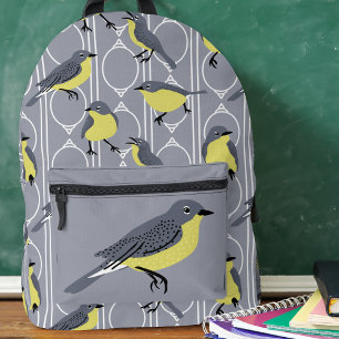Kirtland's Warblers Bird Lovers Gray and Yellow Bedruckter Rucksack