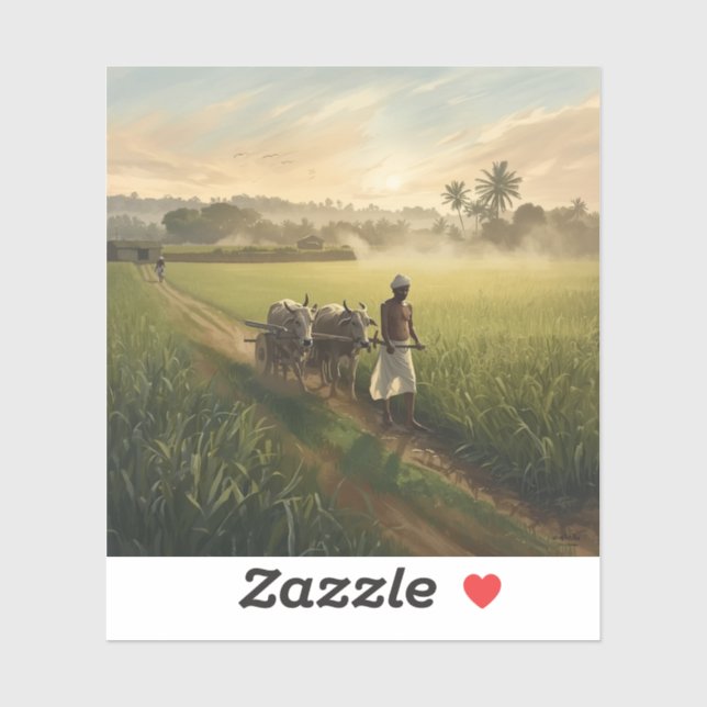 Kisan Farming Life Painting Images Aufkleber (Blatt)