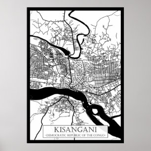 Kisangani Demokratische Republik Kongo Stadt Poster