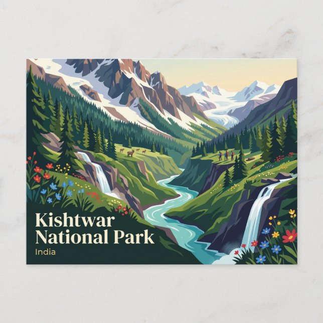 Kishtwar-Nationalpark Indien Postkarte (Vorderseite)