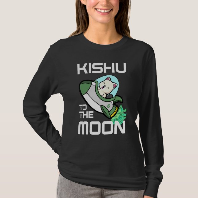 Kishu zum Mondkrypto Kishu Inu-Münze T-Shirt (Vorderseite)