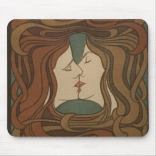 Kiss 1898, Frau - Jugendstil - Illustration Mousepad