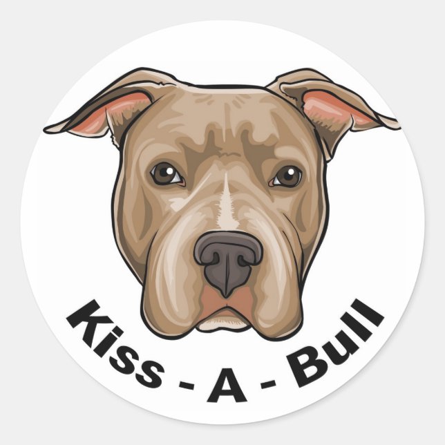 Kiss-A-Bull Pit bull Runder Aufkleber (Vorderseite)