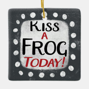 Kiss a Frog Today Ornament