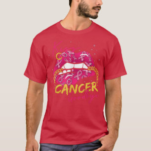 Kiss Cancer Goodbye Sey Lips Pink Breast Cancer Aw T-Shirt