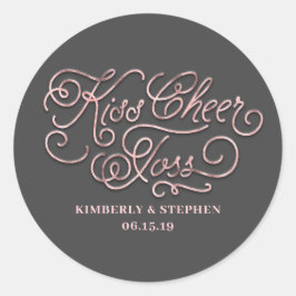 Kiss Cheer Toss Wedding Petals Packing Runder Aufkleber