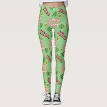 Kiss Clover Lips St. Patrick's Day Leggings