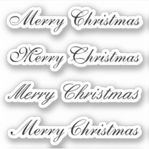 Kiss-Cut Custom Greeting x4 #23 (Frohe Weihnachten Aufkleber