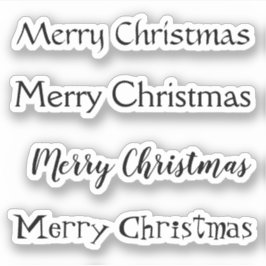 Kiss-Cut Custom Greeting x4 #25 (Frohe Weihnachten Aufkleber