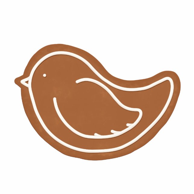 Kiss Cut Gingerbread Dove Cookie Weihnachtsausschn Fotoskulptur Ornament (Vorne)