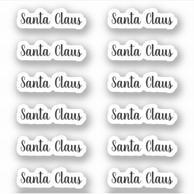 Kiss-Cut Santa Claus Signature Angeletti Script Aufkleber (Vorderseite)