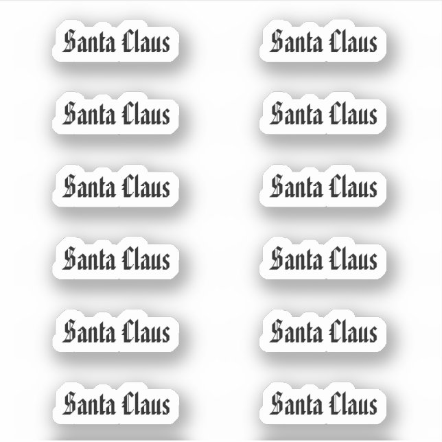 Kiss-Cut Santa Claus Unterschrift amerikanischer T Aufkleber (Vorderseite)