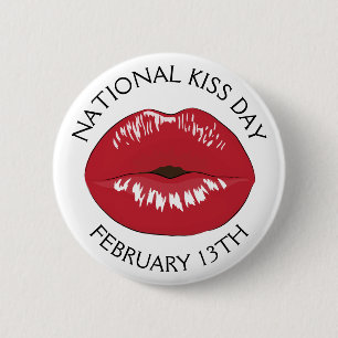 Kiss Day am 13. Februar - Feiertag Button