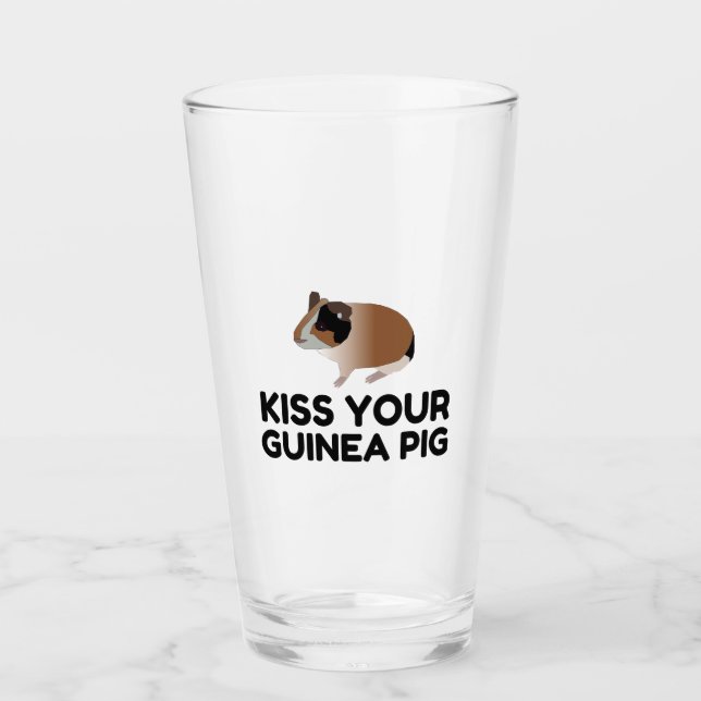 Kiss Dein Guinea Funny Glas (Vorderseite)