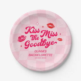 Kiss die Miss Goodbye Bachelorette Pappteller