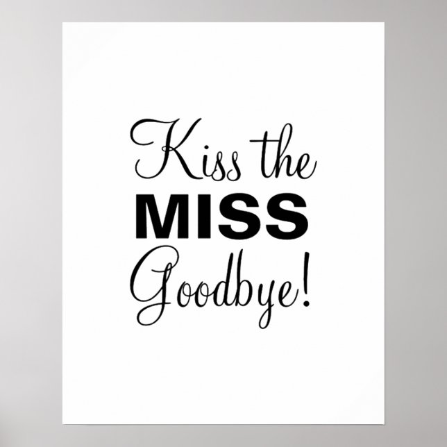 Kiss die Miss Poster (Vorne)
