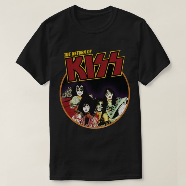 KISS Die Rückkehr von KISS 1979 Eisen auf Look Cla T-Shirt (Design vorne)