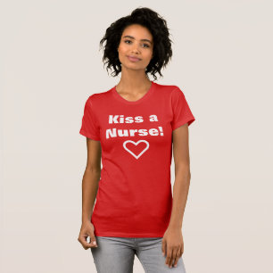 Kiss einen Niedlichen Valentinstag in Rot und Weiß T-Shirt