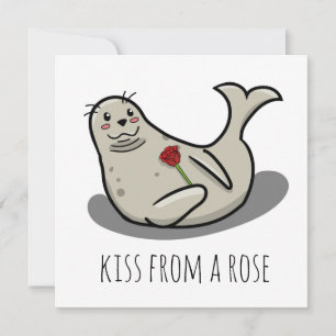 "Kiss from a rose" lustiger Valentinstagskarte Karte